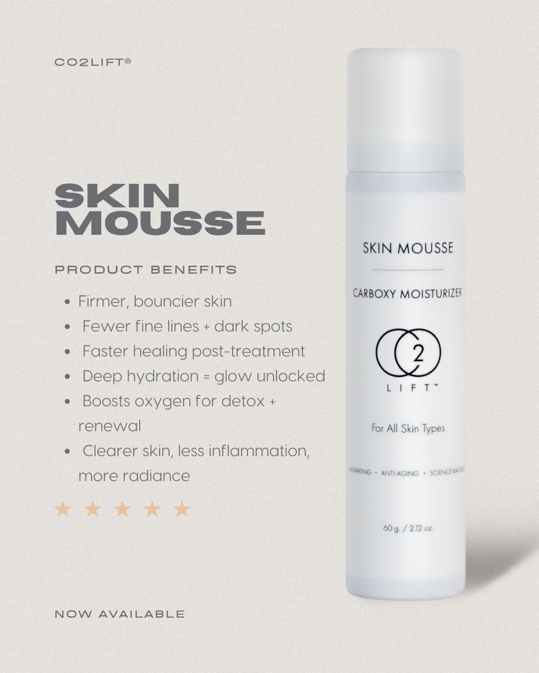 CO2LIFT Skin Mousse product benefits